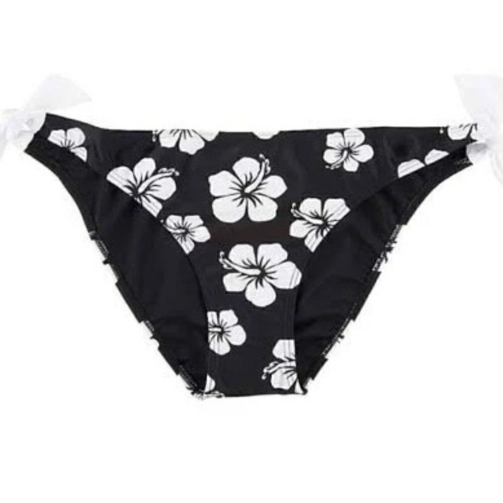 Disney Women's Swim Bottom- Mickey Icon Floral Bikini Black/White Color Size XL